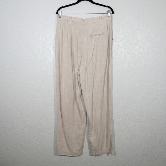 Free People Neutral Beige‎ Calla Pleated Trousers Size 10 - Picture 7 of 9